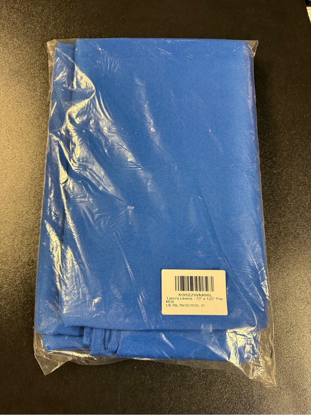 70” x 120” heavy duty polyester tablecloth - royal blue - never taken out of bag